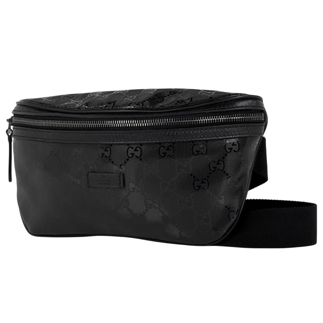 Gucci GG Imprime Waist Bag, Pattern, Coated Canvas, Black, 233269, Women's (1 of 14)