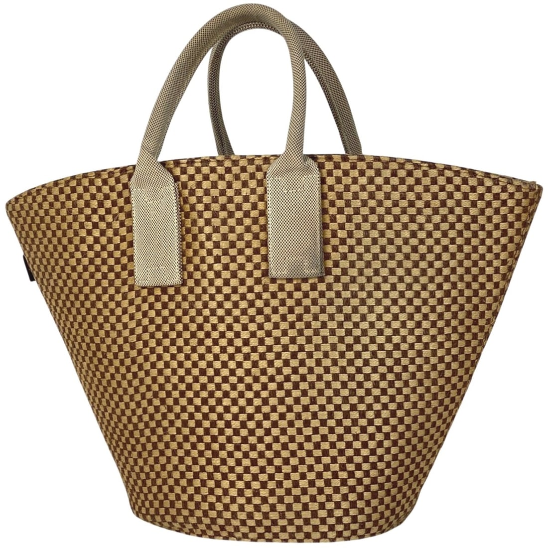 Hermes Hermès Pannier Bus Handbag Jute Tote Bag Fabric Brown Women's (1 of 10)