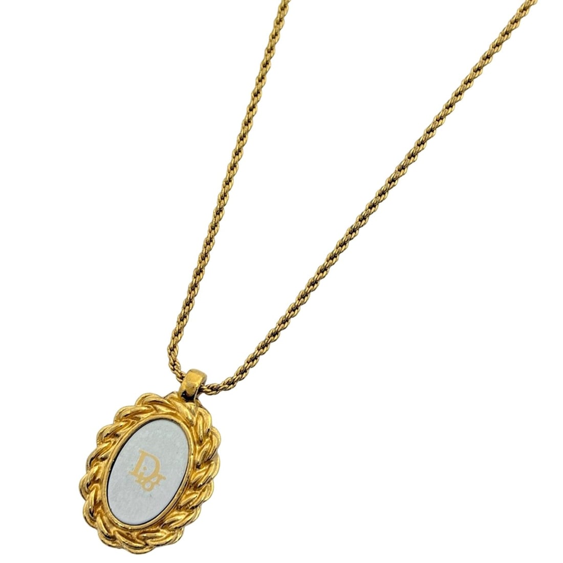 Christian Dior logo oval necklace in GP gold for women (1 of 12)