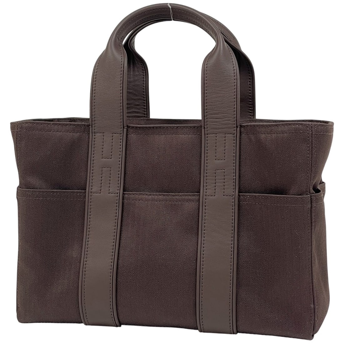 Hermes Hermès Acapulco PM Tote Bag with H Logo, Toile Chevron, Brown, Women's: --- Catalog ---Category: SizeSize (HxWxD): 20cm x 30cm x 14cm / 7.87'' x 11.81'' x 5.51''Category: DesignType: Handbag, Tote bagColor: BrownGender: WomenMaterial: Toile chevron , Leather Category: Gen