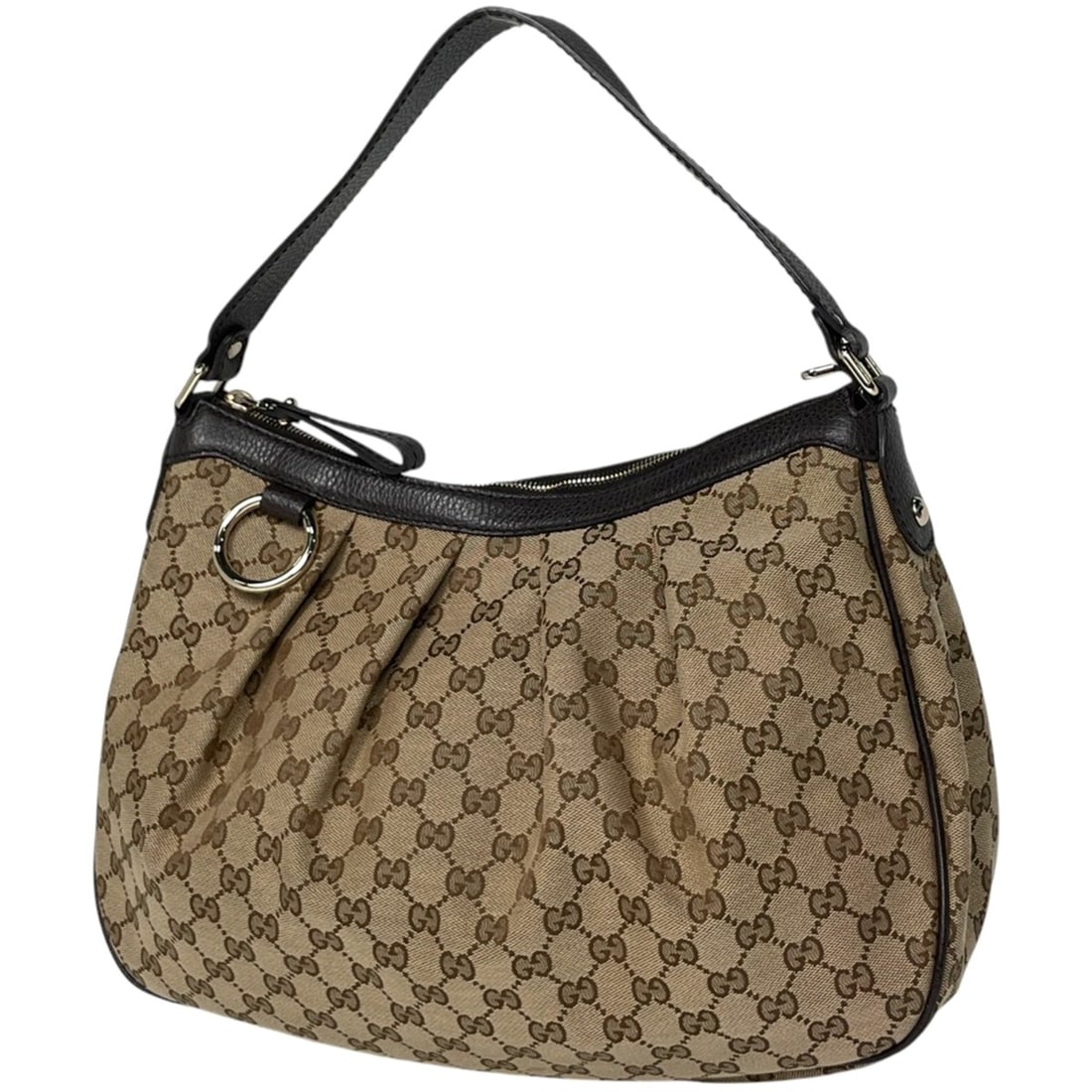 Gucci GG pattern Sukey shoulder bag, one-shoulder canvas, beige/brown, 364843, women's (1 of 13)