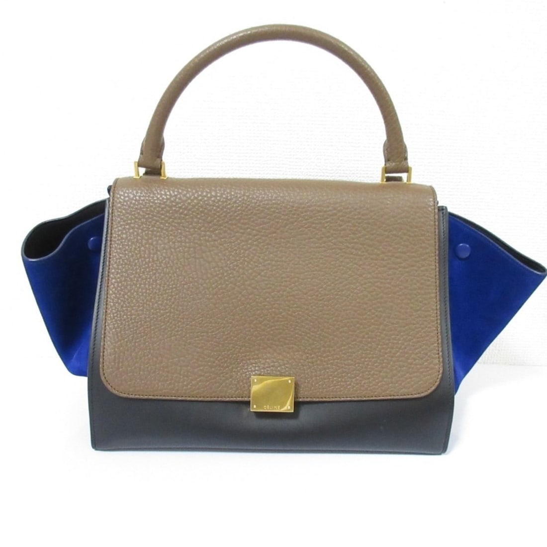 CELINE Trapeze Handbag 169543ZTB 19KF Black Brown Blue Women's (1 of 16)