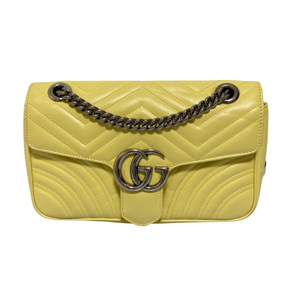 GUCCI GG Marmont Quilted Leather Chain Shoulder Bag 443497 Yellow Women's (1 of 20)