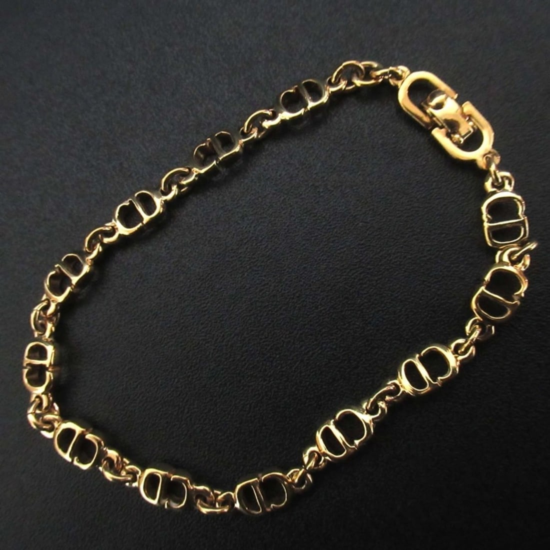 Christian Dior Vintage CD Logo Bracelet, GP, Gold, Women's (1 of 20)