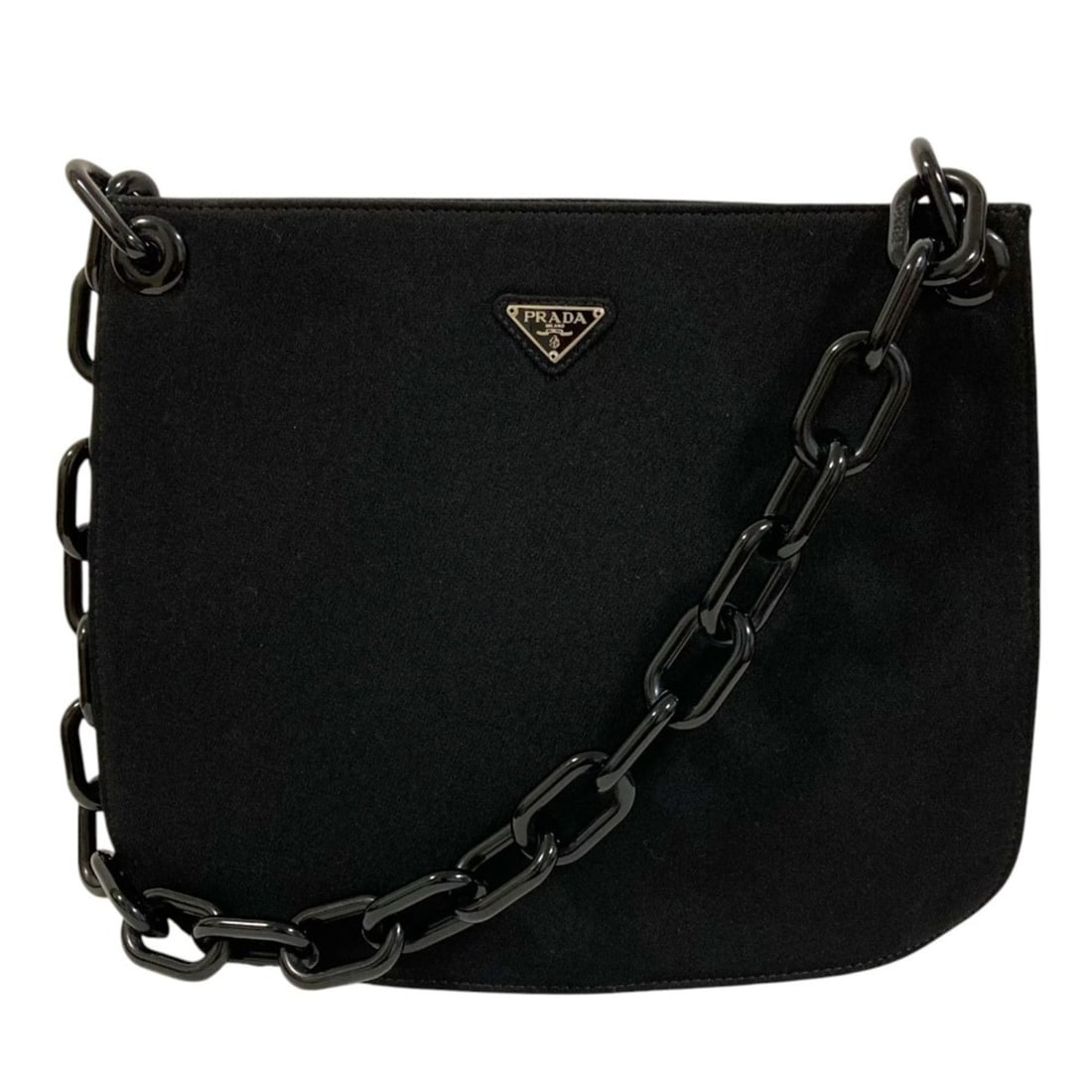 PRADA Prada Triangle Logo Plate Nylon Plastic Chain Shoulder Bag Black Women's: --- Catalog ---Category: SizeSize (HxWxD): 25.5cm x 31cm x 9.5cm / 10.03'' x 12.2'' x 3.74''Category: DesignType: Shoulder bagColor: BlackGender: WomenMaterial: Nylon Category: GeneralBrand: Prada---
