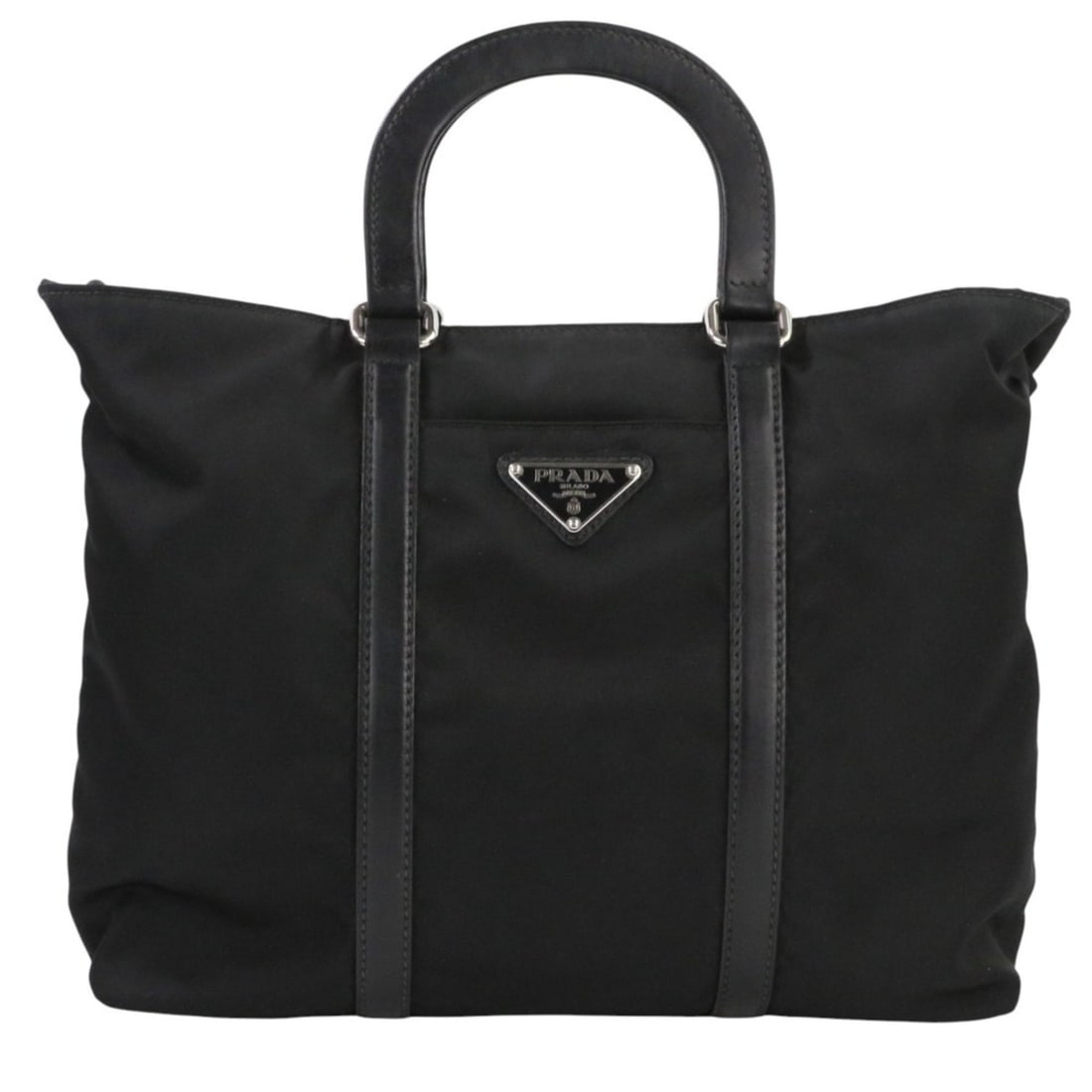 PRADA Prada Nylon Triangle Logo Plate 2-Way Handbag/Shoulder Bag BN1066 Black Women's (1 of 20)