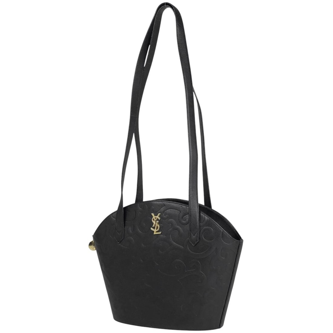 Yves Saint Laurent logo tote bag, shoulder YSL leather black, women's: --- Catalog ---Category: SizeSize (HxWxD): 24.5cm x 23cm x 9cm / 9.64'' x 9.05'' x 3.54''Category: DesignType: Shoulder bag, Tote bagColor: BlackGender: WomenMaterial: Leather Category: GeneralBrand: