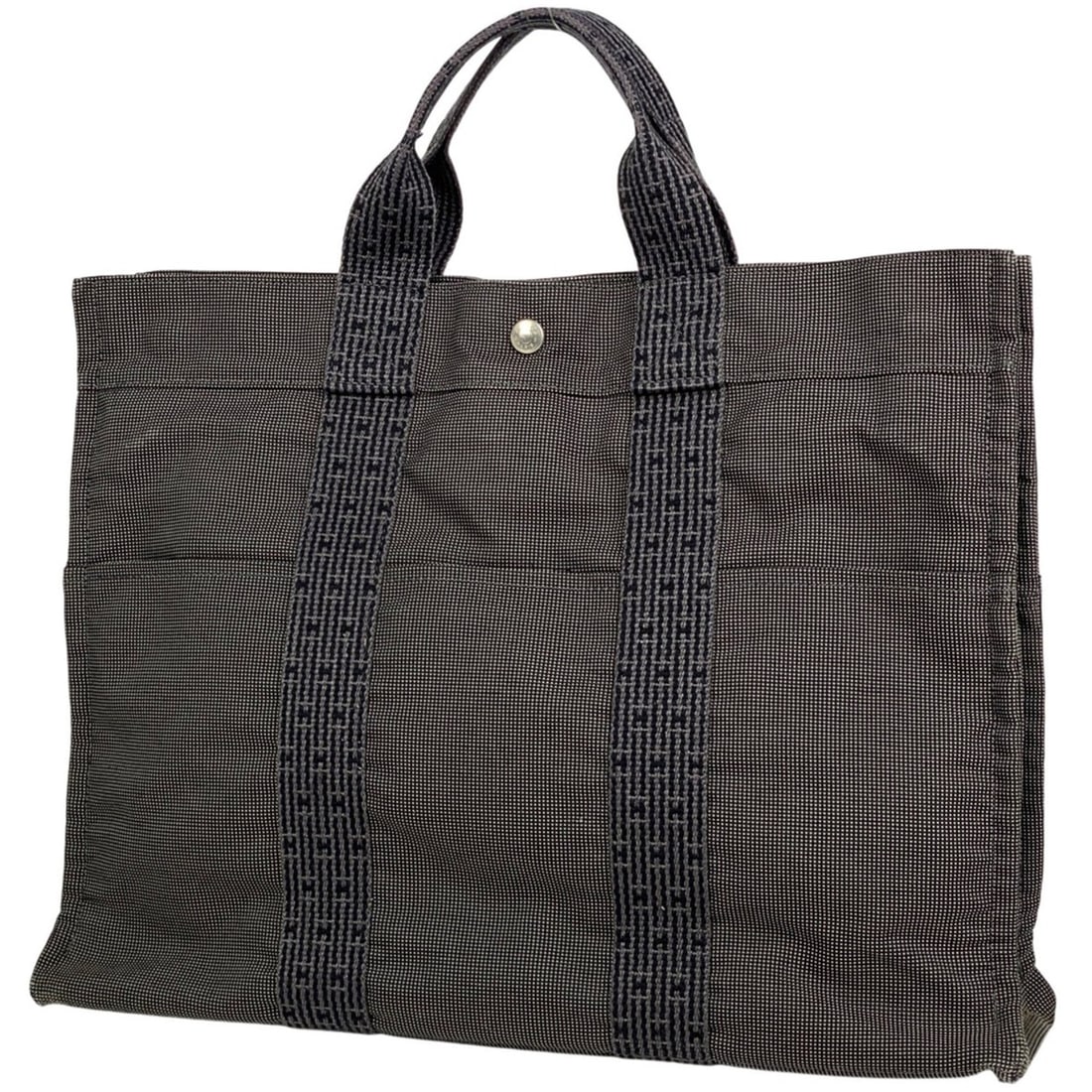 Hermes Hermès Air Line Tote MM Handbag Bag Nylon Canvas Gray Women's (1 of 15)