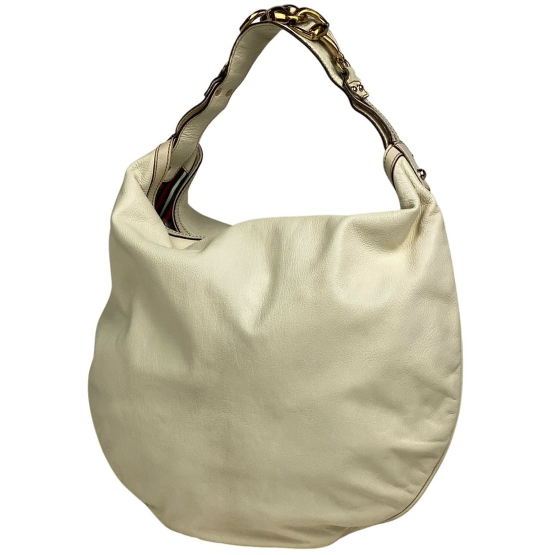 Gucci Horsebit Shoulder Bag, Handbag, Leather, Ivory, 170014, Women's (1 of 15)
