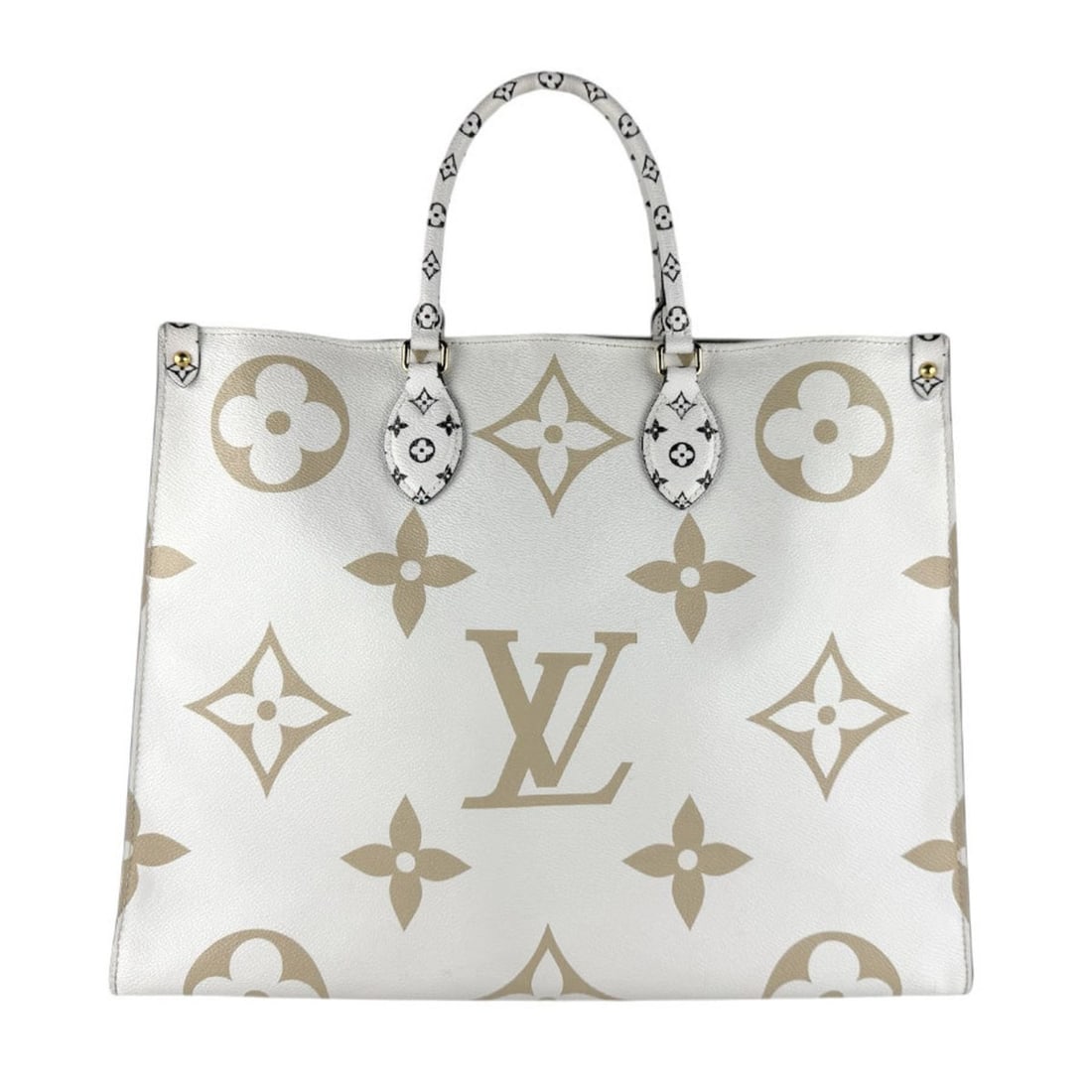 Louis Vuitton Monogram Giant On the Go GM Handbag Shoulder Bag in Canvas, White/Beige/Khaki Gold,: --- Catalog ---Category: SizeSize (HxWxD): 32cm x 41cm x 16cm / 12.59'' x 16.14'' x 6.29''Category: DesignType: Handbag, Shoulder bagColor: Beige, Khaki, WhiteGender: WomenMaterial: Monogram Category: