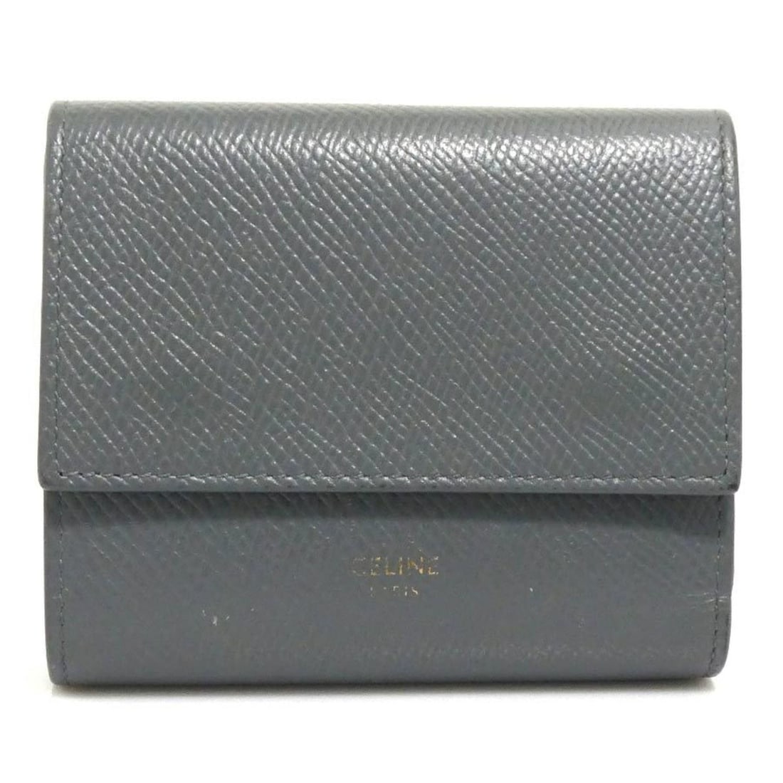 Celine Tri-fold Wallet, Grey Leather, Women's, H31875a: --- Catalog ---Category: SizeSize (HxWxD): 8.2cm x 10.3cm x 2.8cm / 3.22'' x 4.05'' x 1.1''Category: DesignType: Wallet (tri-fold)Color: GrayGender: WomenMaterial: Leather Category: GeneralBrand: Celi