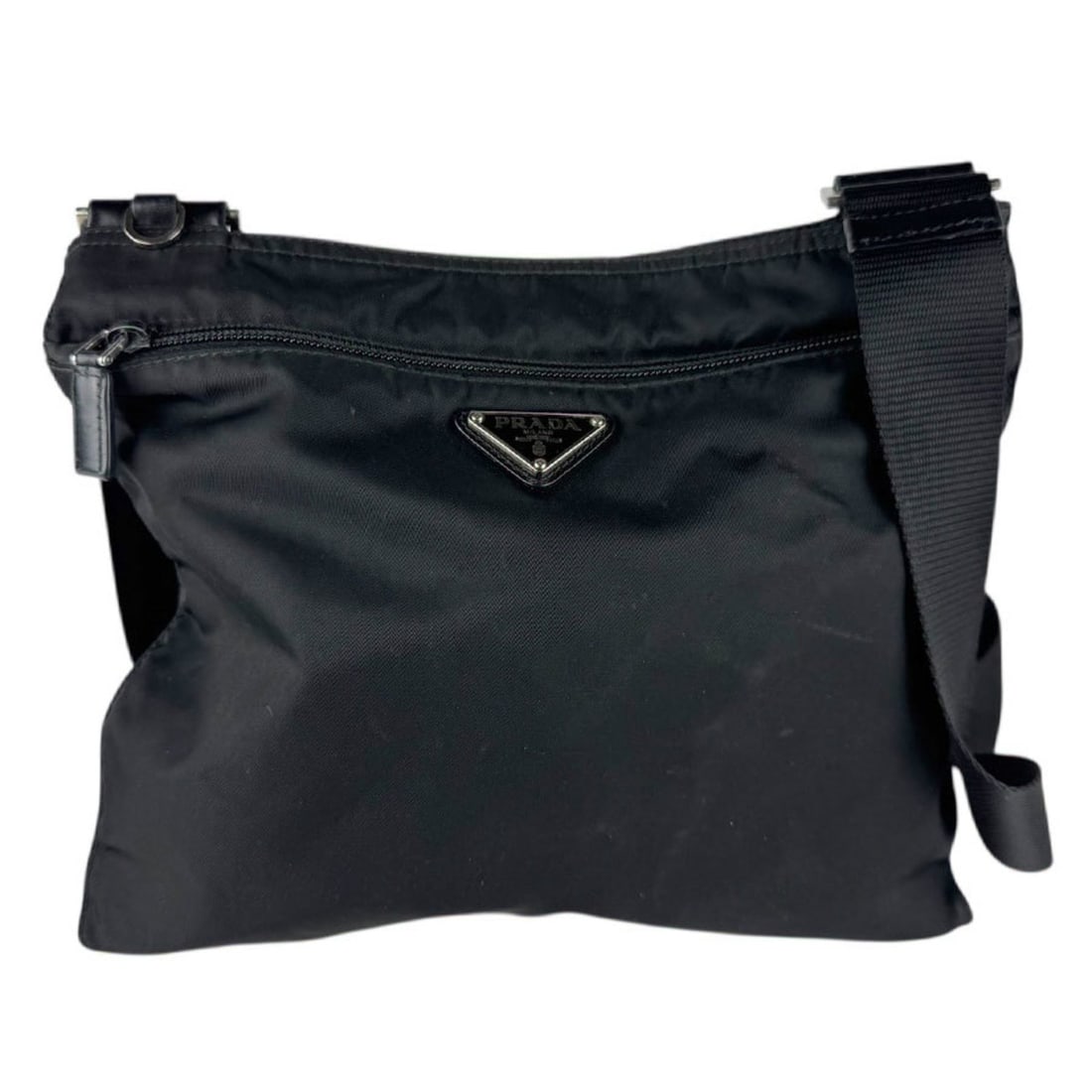 Prada PRADA Shoulder Bag Nylon Black Silver Women's z8448 (1 of 15)