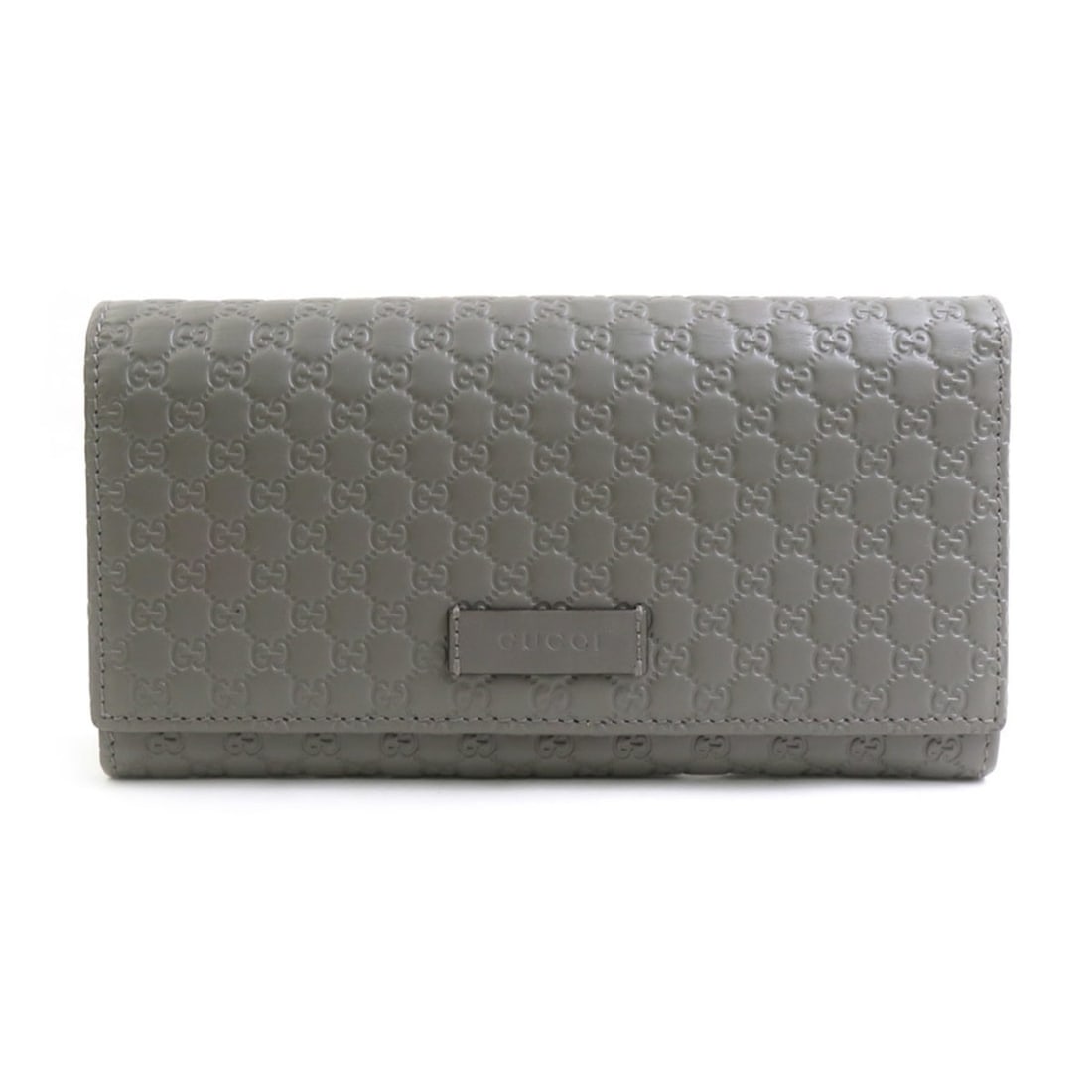 Gucci Micro Guccissima Leather Long Wallet, Gray, Unisex, 449396, H31886J: --- Catalog ---Category: SizeSize (HxWxD): 10cm x 18.6cm x 1.8cm / 3.93'' x 7.32'' x 0.7''Category: DesignType: Long wallet (bi-fold)Color: GrayGender: Men,WomenMaterial: Leather Category: GeneralMPN: