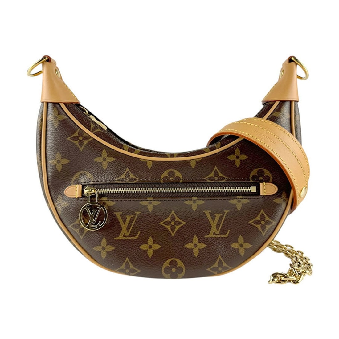 Louis Vuitton Monogram Loop Handbag Shoulder Bag in Canvas, Brown and Gold, Women's, M81098 z8464: --- Catalog ---Category: SizeSize (HxWxD): 11cm x 24cm x 6cm / 4.33'' x 9.44'' x 2.36''Category: DesignType: Handbag, Shoulder bagColor: Brown, MonogramGender: WomenMaterial: Monogram Category: Genera