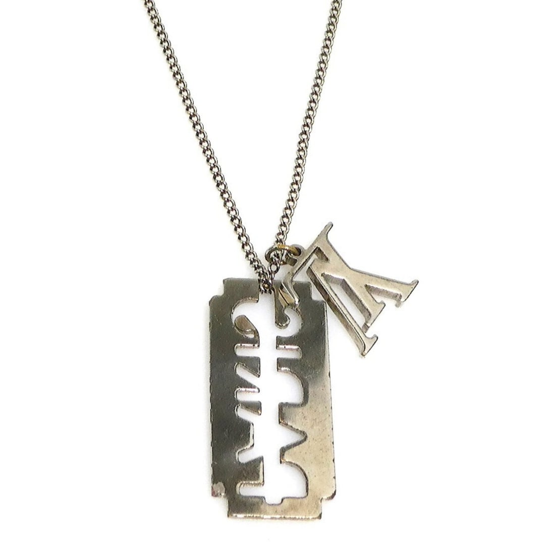 Louis Vuitton Collier Charm for Gentlemen Necklace, Silver, Men's, h31872a (1 of 13)