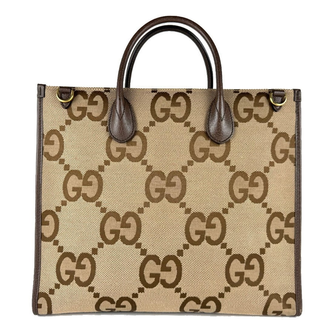 Gucci Jumbo GG Canvas/Leather Handbag/Shoulder Bag, Brown, Unisex, 678839 z8421 (1 of 12)