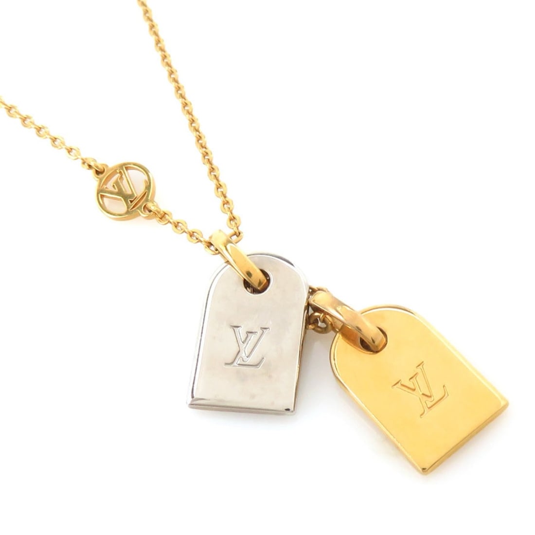 Louis Vuitton Nanogram Metal Necklace in Gold/Silver for Women, M63141 e61377i (1 of 12)
