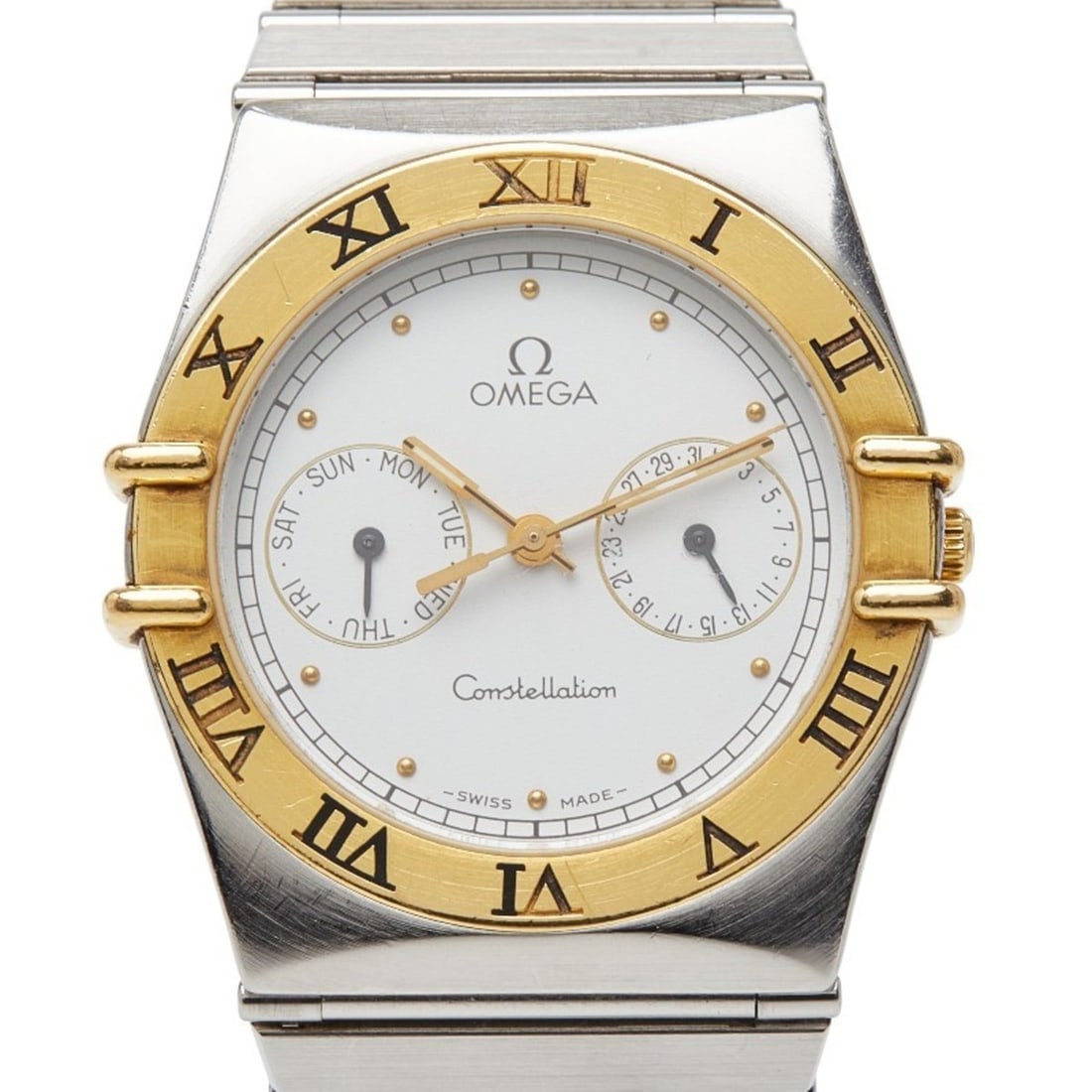 OMEGA Day-Date Constellation Watch 396.1070 Swiss Quartz White Dial Stainless Steel Solid Gold Men's (1 of 12)