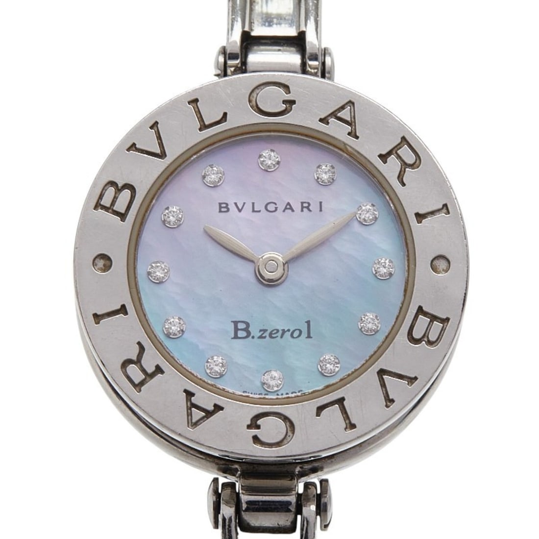 BVLGARI Blue Shell B.Zero1 Watch BZ22S, 12 Diamonds, Stainless Steel, Swiss Quartz, Dial, Women's, (1 of 12)