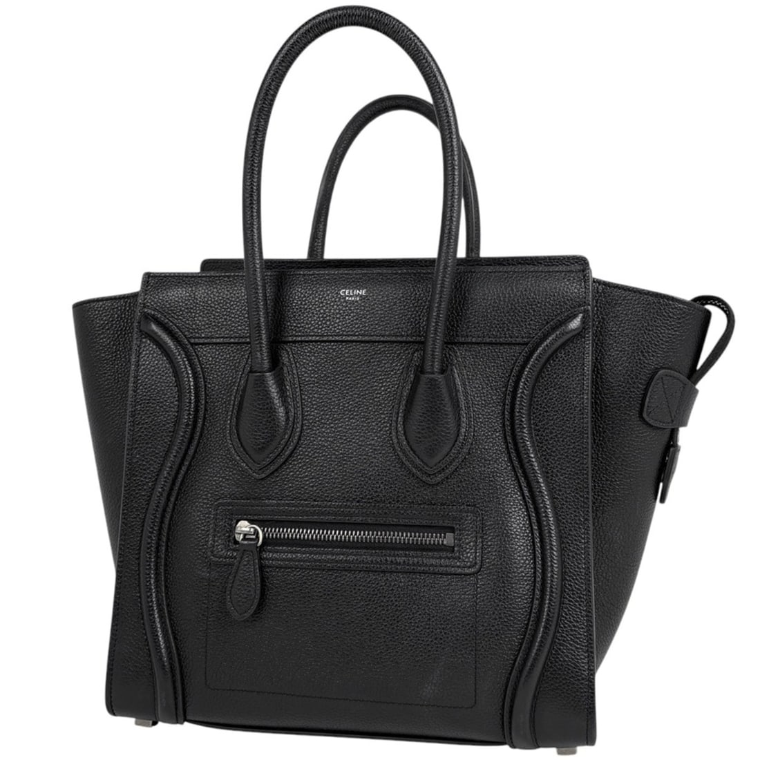 Celine Luggage Micro Shopper Tote Bag, Black Leather, Women's: --- Catalog ---Category: SizeSize (HxWxD): 26cm x 26.5cm x 13cm / 10.23'' x 10.43'' x 5.11''Category: DesignType: Handbag, Tote bagColor: BlackGender: WomenMaterial: Leather Category: GeneralBrand: Ce