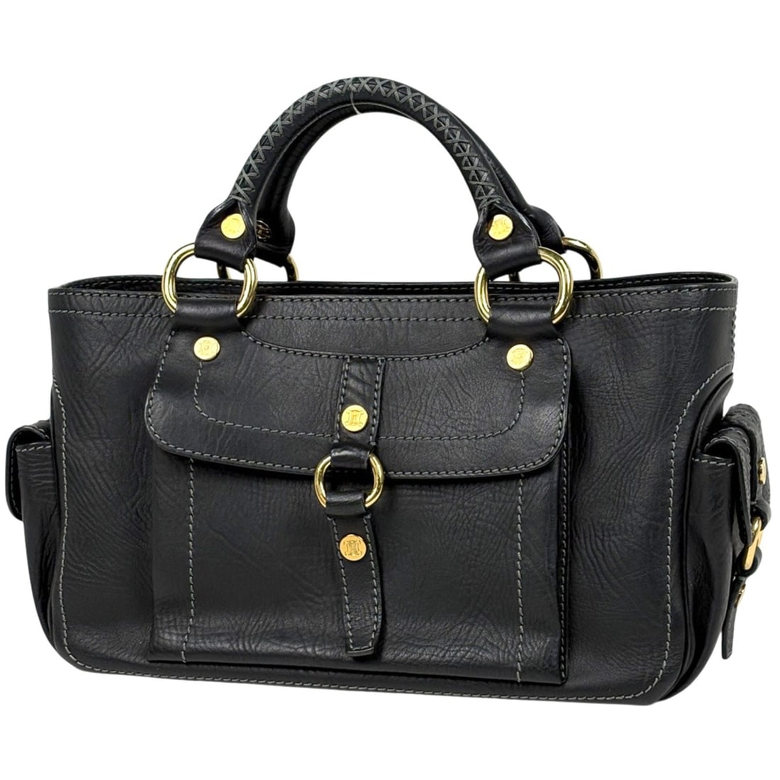 Celine Boogie Bag Blason Logo Handbag Leather Black Women's (1 of 10)