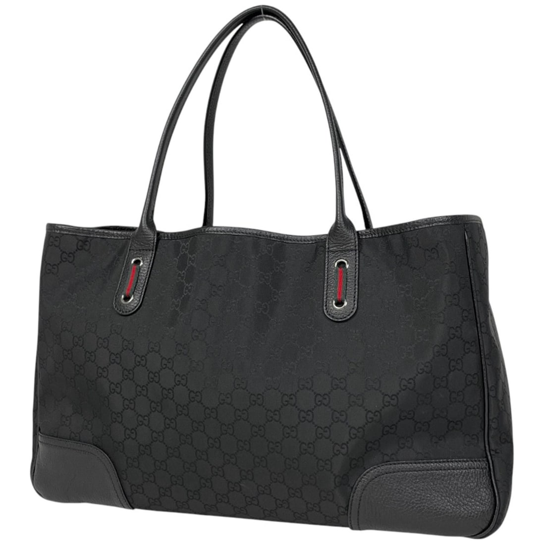 Gucci GG Print Tote Bag, Sherry Line Web Nylon, Black, Women's, 293589 (1 of 12)