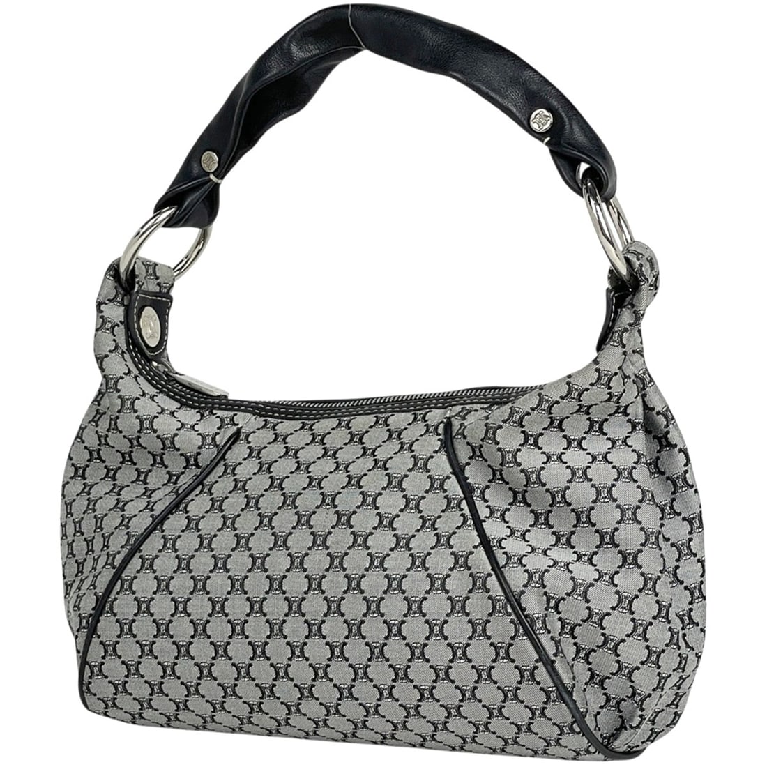 Celine Macadam pattern shoulder bag, one-shoulder handbag, canvas black, women's (1 of 12)