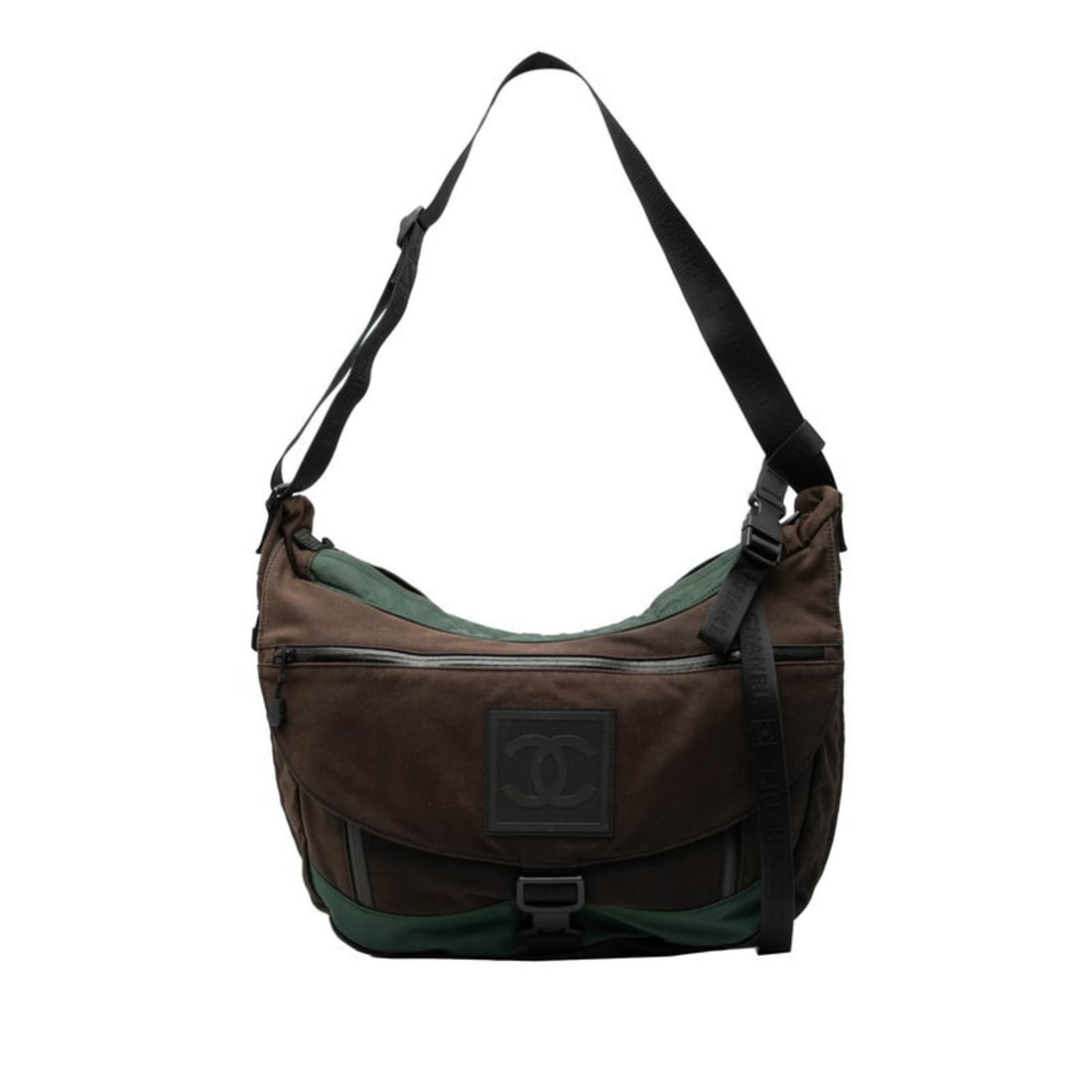 Chanel Sport Line Shoulder Bag A23289 Black Green Canvas Nylon Women's CHANEL (1 of 18)