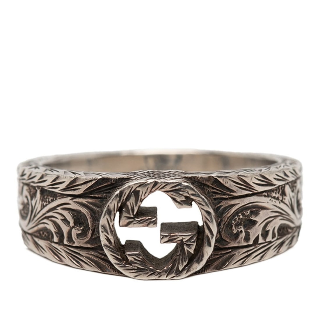 Gucci Interlocking G Arabesque Ring #17 SV925 Silver Women's GUCCI (1 of 18)