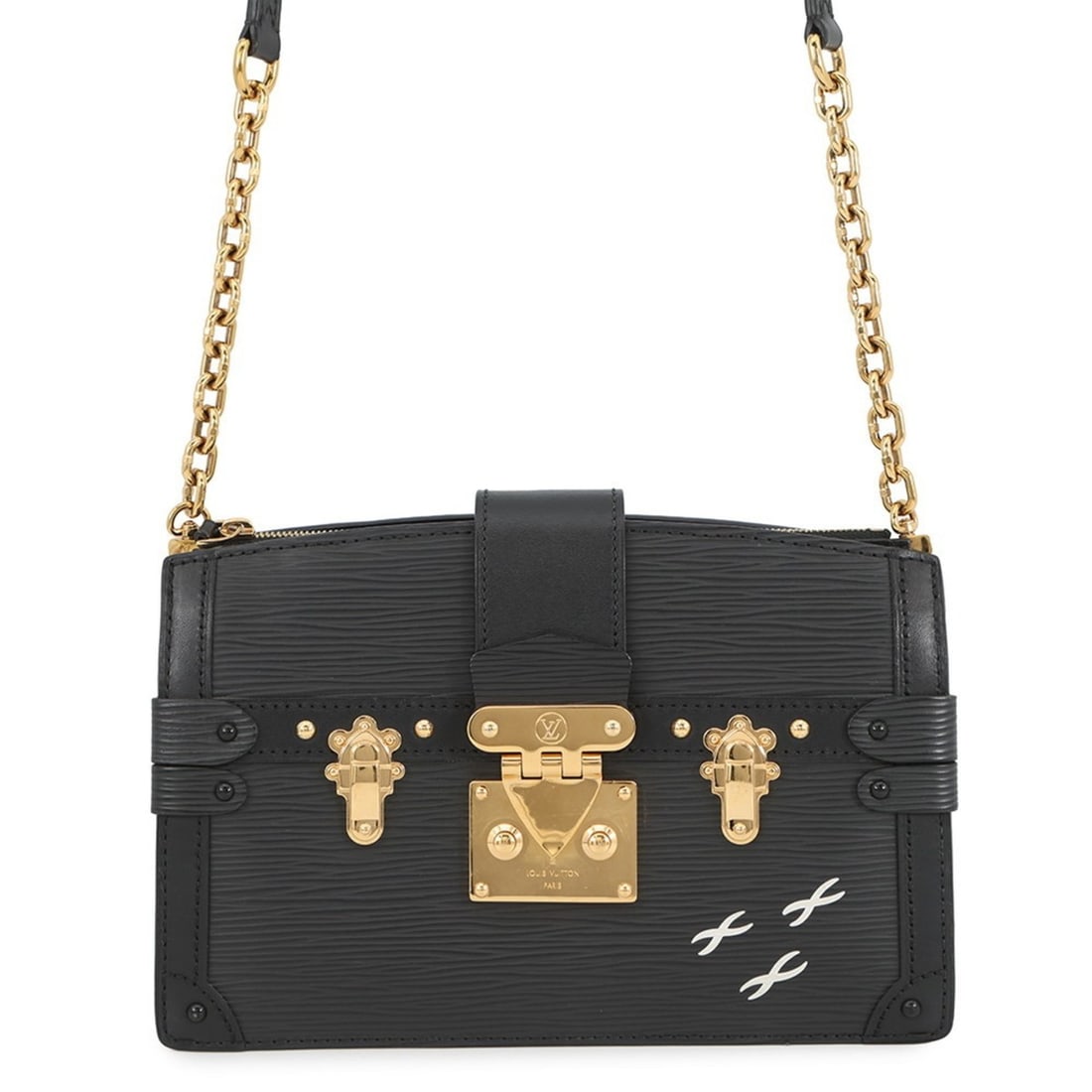 Louis Vuitton Epi Shoulder Bag Trunk Clutch M53052 LOUIS VUITTON Black: --- Catalog ---Category: SizeWeight: 580g / 1.27lb.Size (HxWxD): 14cm x 22cm x 6cm / 5.51'' x 8.66'' x 2.36''Strap Length: 115cm - 125cm / 45.27'' - 49.21''Category: DesignType: Shoulder bagColor: Bla