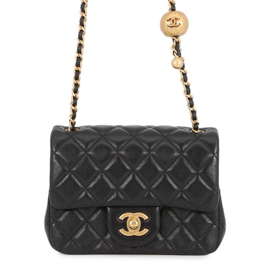 Chanel Mini Matelasse Chain Shoulder Bag in Lambskin, AS1786, Coco Ball, Black (1 of 16)