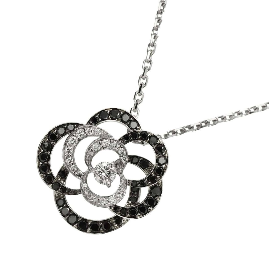 CHANEL Camellia Diamond Necklace, 40cm, 18K White Gold (750), Flower (1 of 14)
