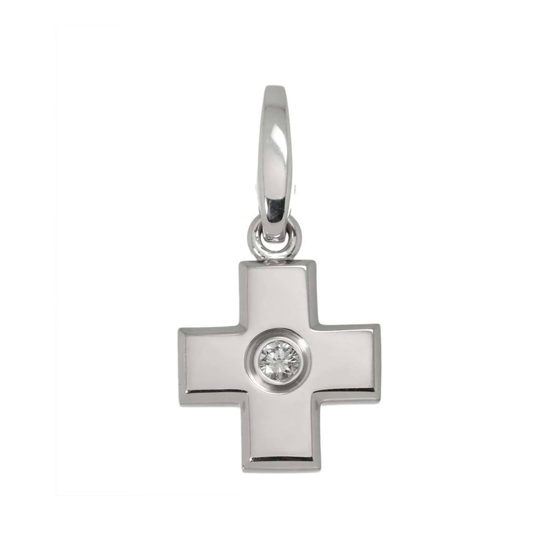 Cartier Cross Diamond Charm in 18K White Gold (WG) and 750.: --- Catalog ---Category: SizePendant Size: 26mm x 13.2mm / 1.02'' x 0.51''Category: DesignColor: White goldStone: DiamondGender: WomenMaterial: White gold (18K)Pendant Type: PendantNecklace Type: Pend