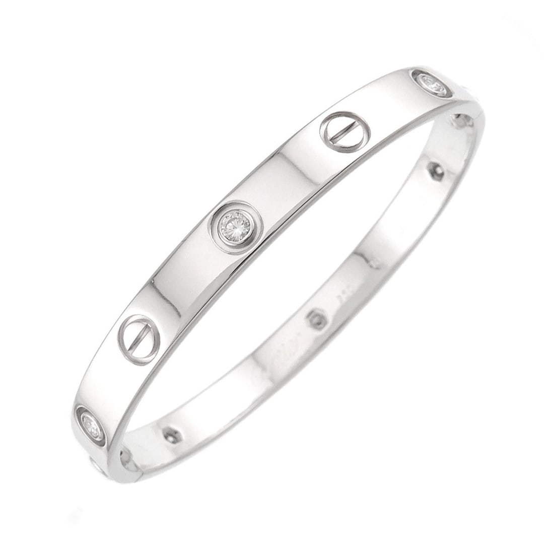 Cartier Love Bracelet, 6 Half Diamonds, #16, 18K White Gold 750, Bracelet Bangle (1 of 16)