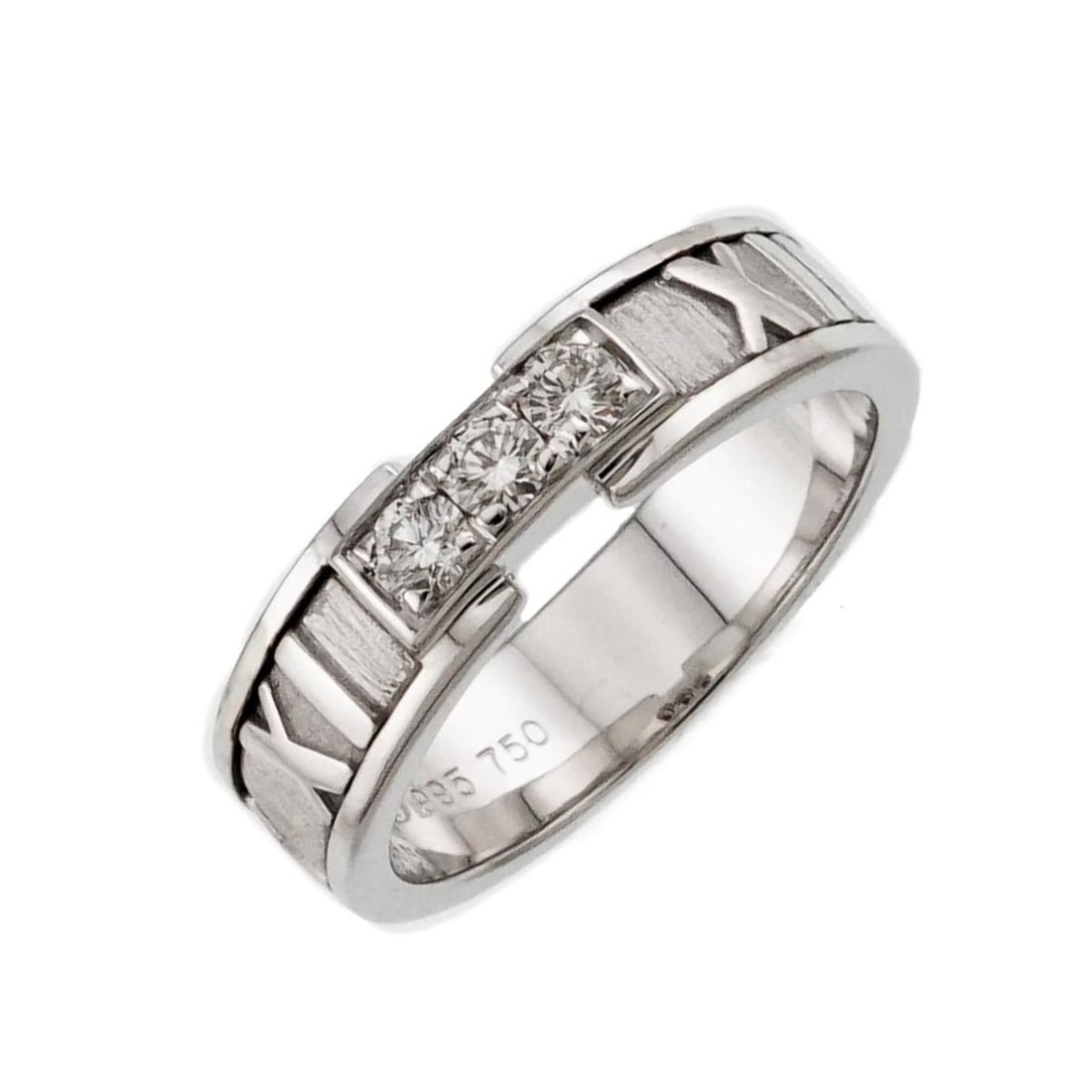 Tiffany & Co. Atlas Diamond Ring, size 12, 18K White Gold (WG) 750: --- Catalog ---Category: SizeJP Size: 12US Size: 6.5Category: DesignType: Band ringColor: White goldStone: DiamondGender: WomenMaterial: White gold (18K)Category: GeneralBrand: Tiffany--- Item List --