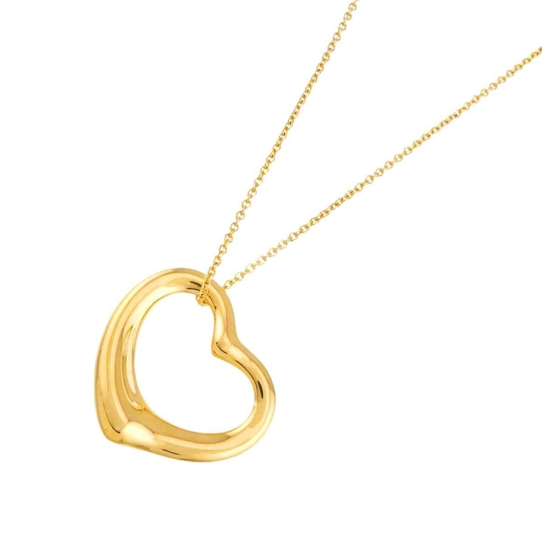 Tiffany & Co. Open Heart Necklace, 22mm Wide, 40cm, 18K Yellow Gold (750): --- Catalog ---Category: SizePendant Size: 19.3mm x 22mm / 0.75'' x 0.86''Neck Circumference: 40 cm / 15.74''Category: DesignColor: Yellow goldGender: WomenMaterial: Yellow gold (18K)Necklace Type: Ne