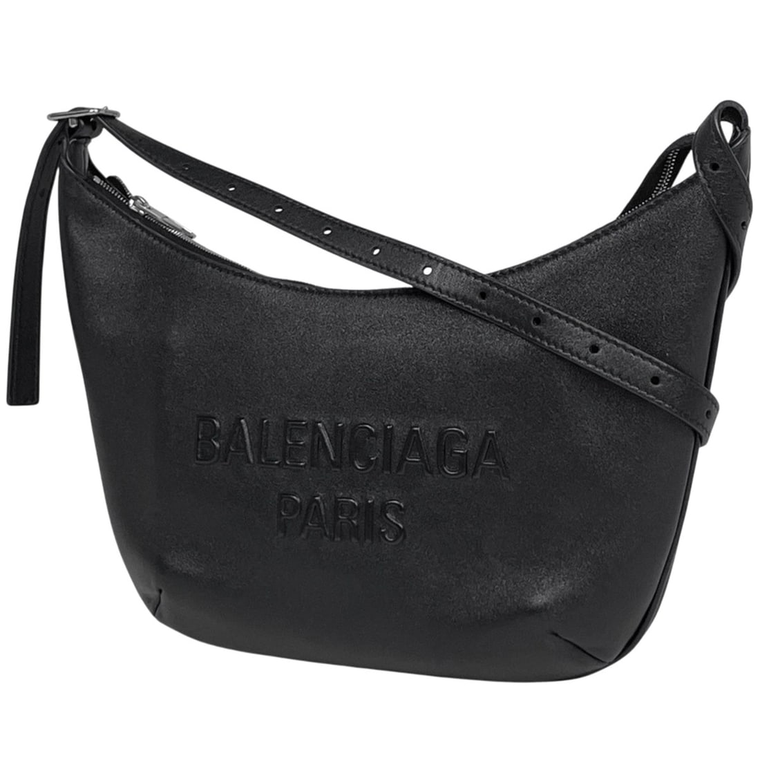 Balenciaga Mary Kate shoulder bag in black leather, 771733, for women: --- Catalog ---Category: SizeSize (HxWxD): 15cm x 24cm x 5.5cm / 5.9'' x 9.44'' x 2.16''Category: DesignType: Shoulder bagColor: BlackGender: WomenMaterial: Leather Category: GeneralBrand: Balenciaga-