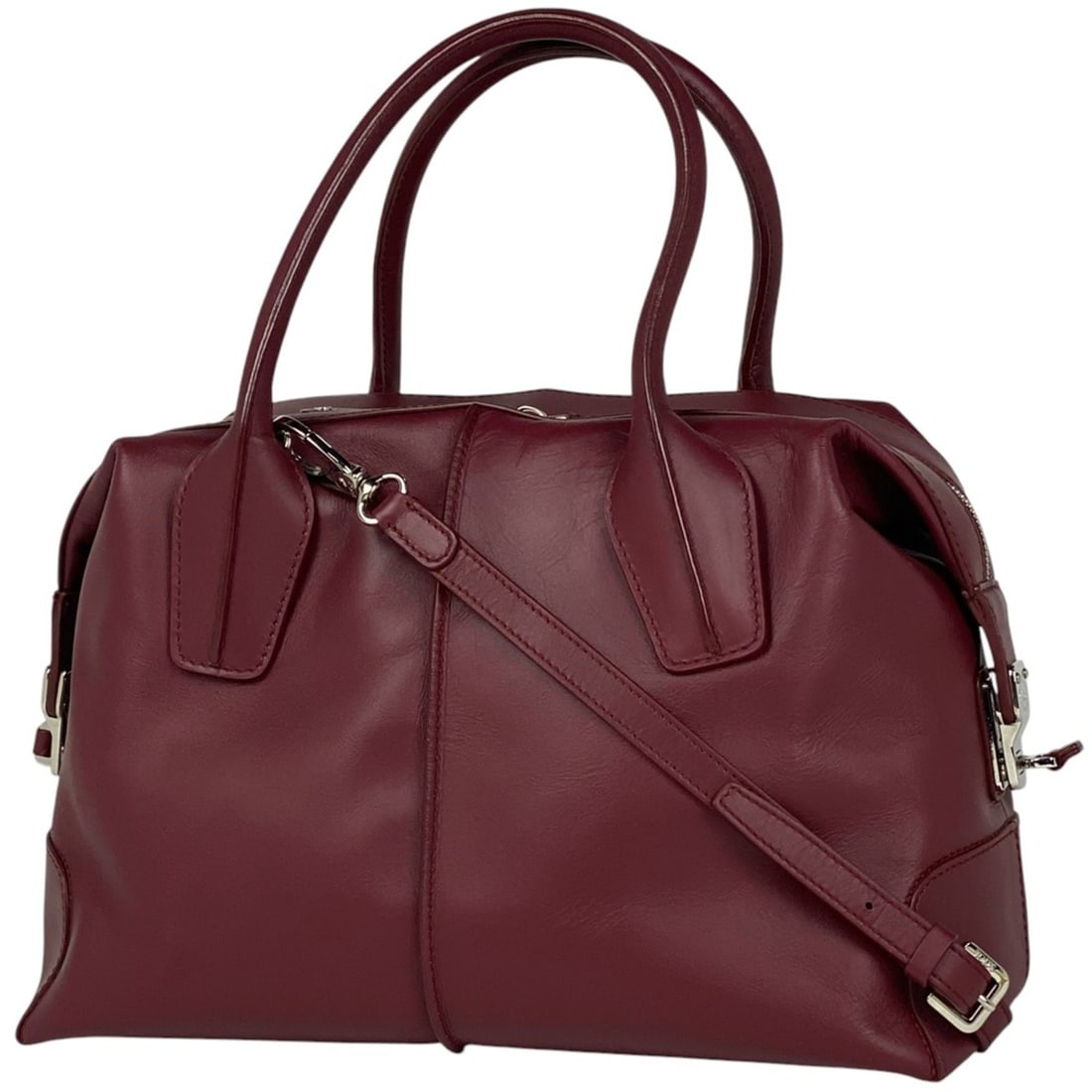 Tod's D-Styling 2-Way Handbag/Shoulder Bag in Bordeaux Leather for Women (1 of 10)