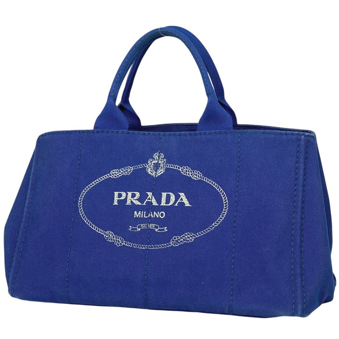 Prada Canapa Tote Handbag, Canvas, Blue, Women's (1 of 12)