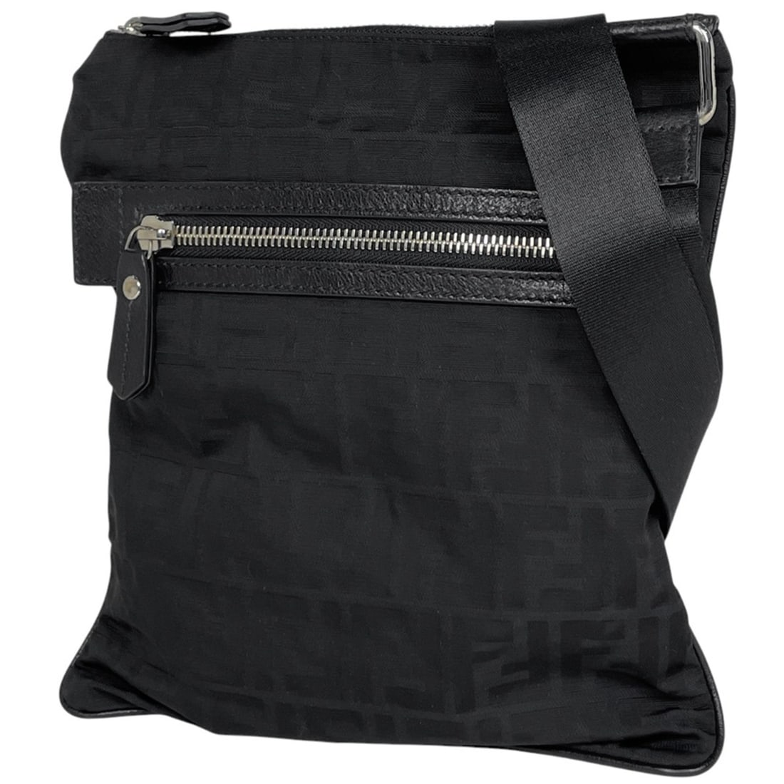 Fendi Zucca Print Shoulder Bag, Black Canvas, 7VA255, Women's: --- Catalog ---Category: SizeSize (HxWxD): 29cm x 26cm x 1cm / 11.41'' x 10.23'' x 0.39''Category: DesignType: Shoulder bagColor: BlackGender: WomenMaterial: Canvas , Leather Category: GeneralBrand: F