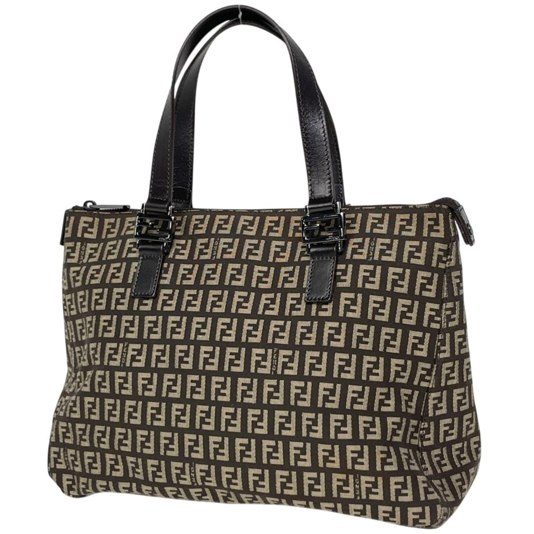 Fendi Zucchino Print Handbag/Tote Bag, Brown Canvas, 8BH134, Women's: --- Catalog ---Category: SizeSize (HxWxD): 23cm x 31.5cm x 11cm / 9.05'' x 12.4'' x 4.33''Category: DesignType: Handbag, Tote bagColor: BrownGender: WomenMaterial: Canvas , Leather Category: GeneralBr