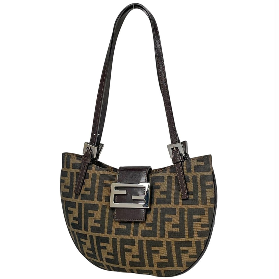 Fendi Zucca Print Shoulder Bag/Handbag in Brown Canvas, 26724, Women's: --- Catalog ---Category: SizeSize (HxWxD): 15cm x 25cm x 1.5cm / 5.9'' x 9.84'' x 0.59''Category: DesignType: Handbag, Shoulder bagColor: BrownGender: WomenMaterial: Canvas , Leather Category: General
