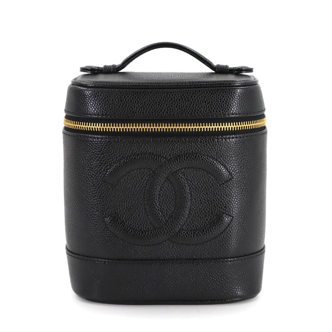 CHANEL Vanity Handbag, Caviar Leather, Black, A01998, Coco Mark, Gold Hardware (1 of 11)
