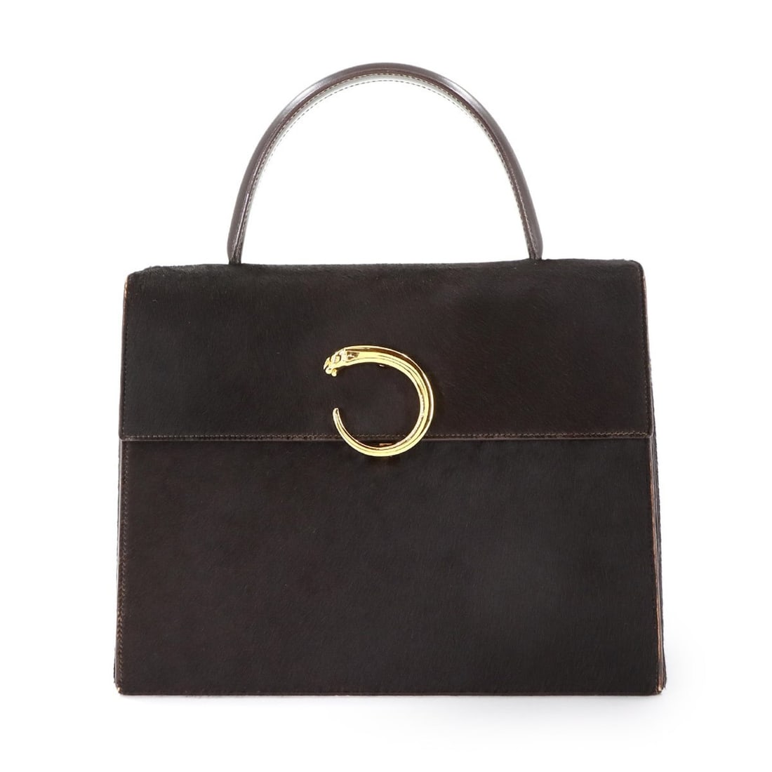 Cartier Panthere Handbag in Brown Harako Leather with Gold Hardware (1 of 10)