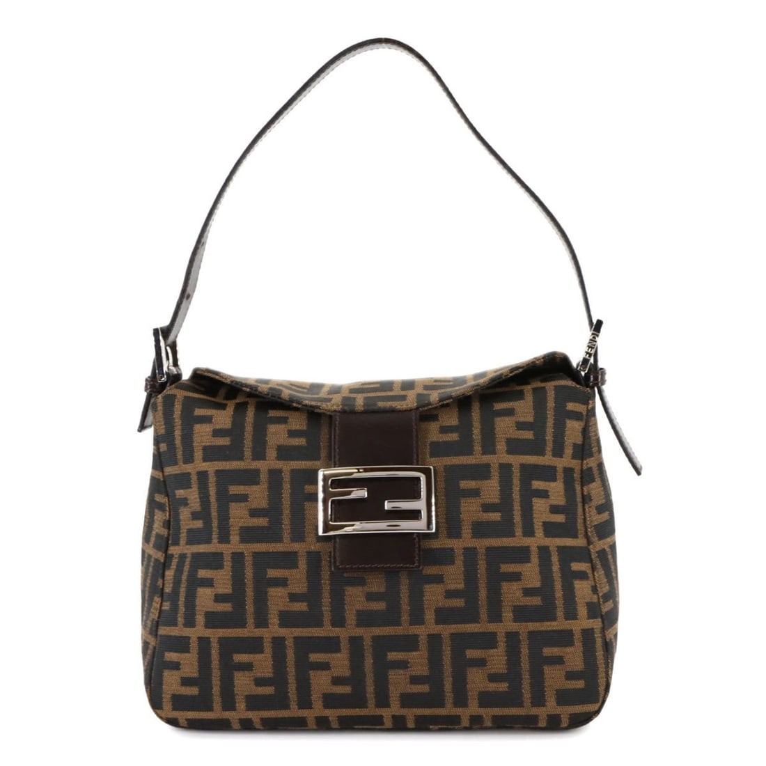 Fendi Zucca Mamma Baguette Shoulder Bag in Brown Canvas and Leather, 26426 (1 of 10)
