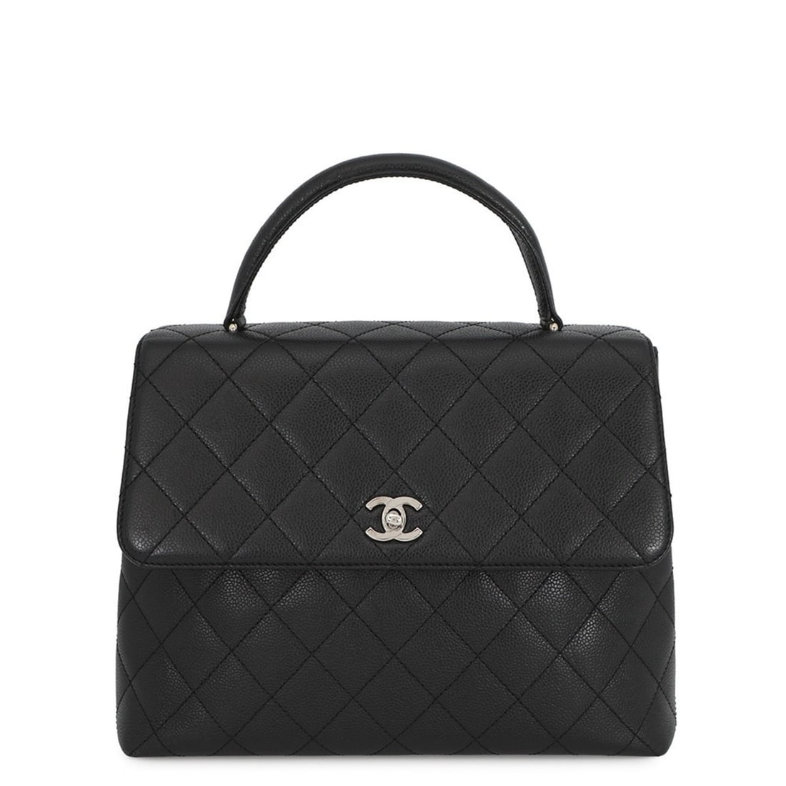CHANEL Matelasse Coco Mark Caviar Leather Handbag A12397 Bag Black: --- Catalog ---Category: SizeWeight: 750g / 1.65lb.Size (HxWxD): 23cm x 30cm x 11cm / 9.05'' x 11.81'' x 4.33''Category: DesignType: HandbagColor: BlackGender: WomenMaterial: Grained Calfskin Hardware