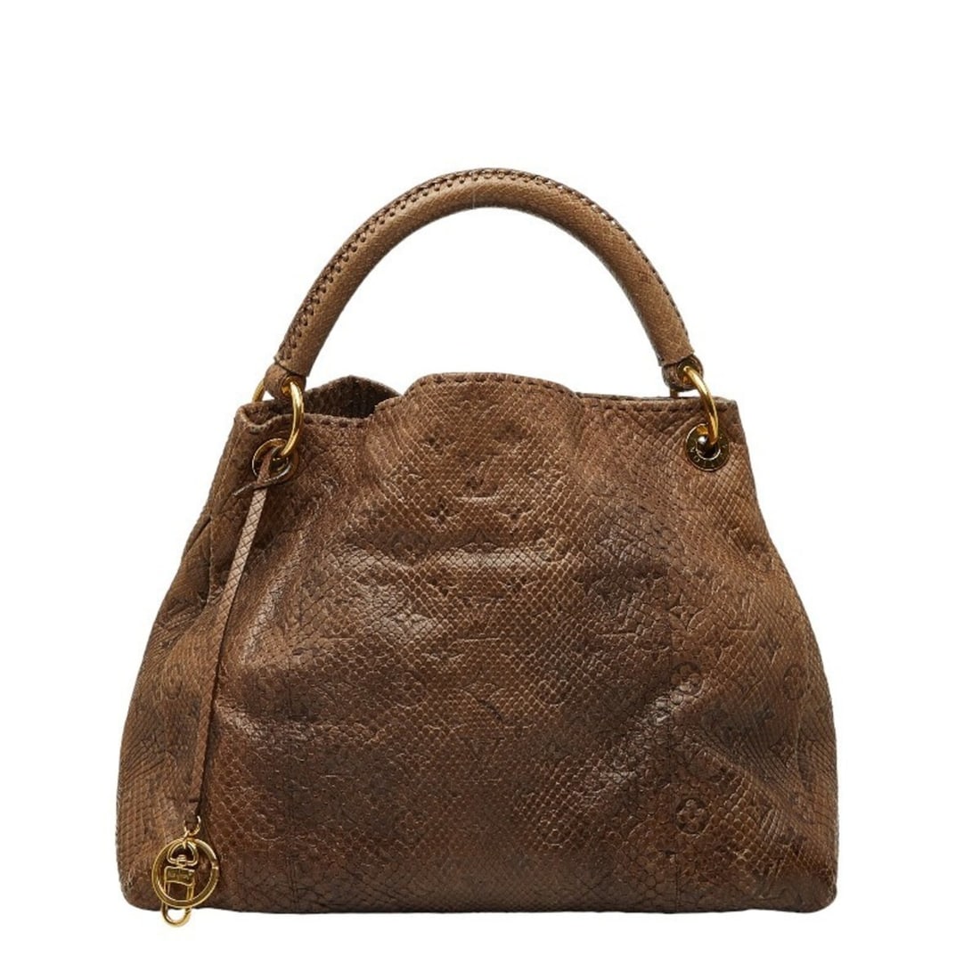 Louis Vuitton Monogram Artsy MM Python Embossed Tote/Shoulder Bag M90886 Green Brown Leather Women's (1 of 11)