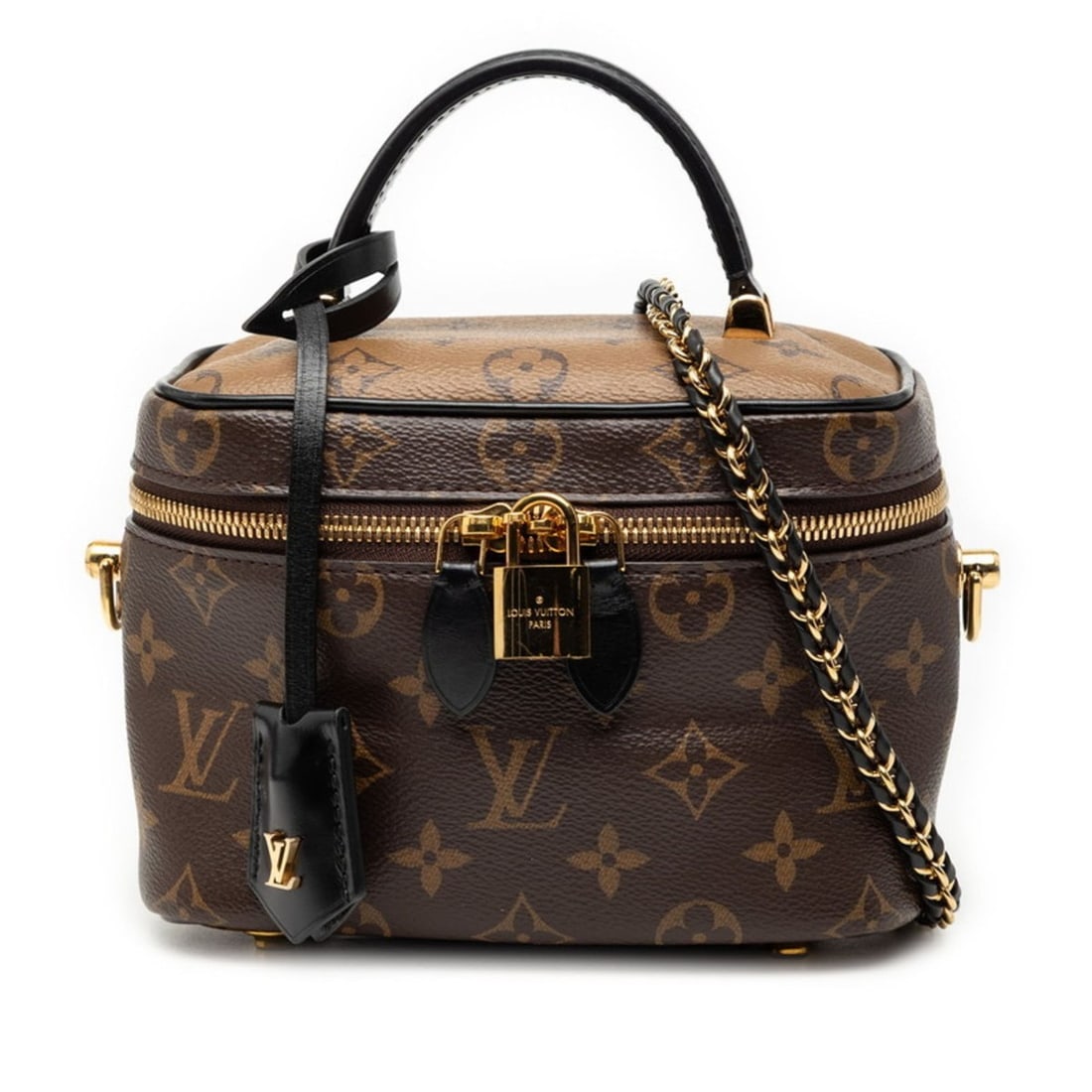Louis Vuitton Monogram Reverse Vanity NV PM Bag, Chain Shoulder 2-Way, M47128, Brown and Black (1 of 12)