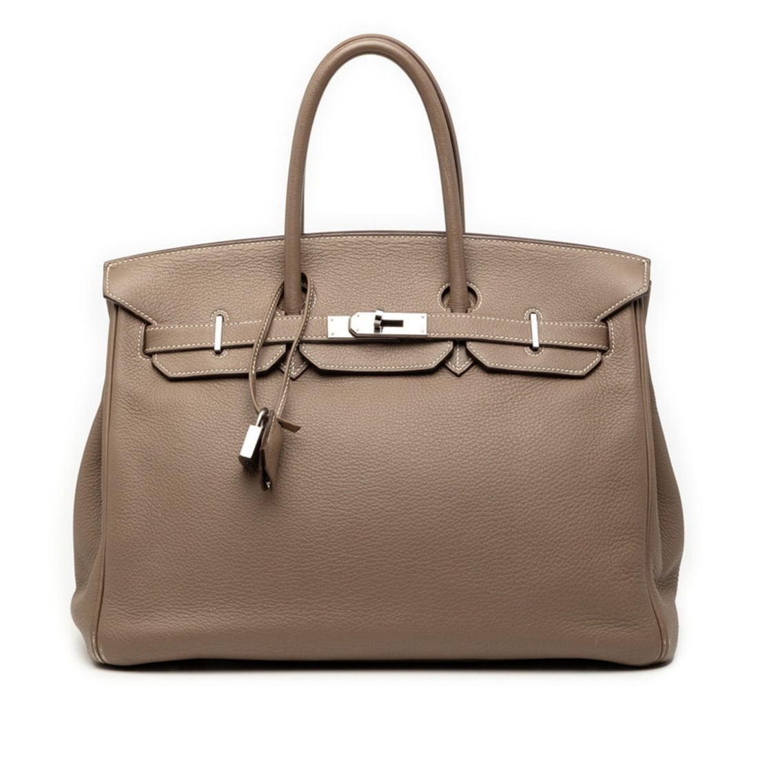Hermes Hermès Birkin 35 handbag in Etoupe leather with silver hardware and Taurillon Clemence for (1 of 15)