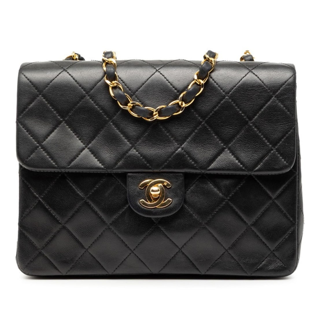 CHANEL Coco Mark Mini Matelasse 20 Chain Shoulder Bag A69900 Black Lambskin Women's (1 of 10)